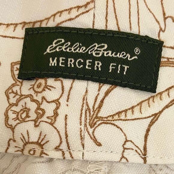 Eddie Bauer - Mercer Fit Capri Pants Linen Blend Floral Paisley Print - size 6 - Picture 3 of 6
